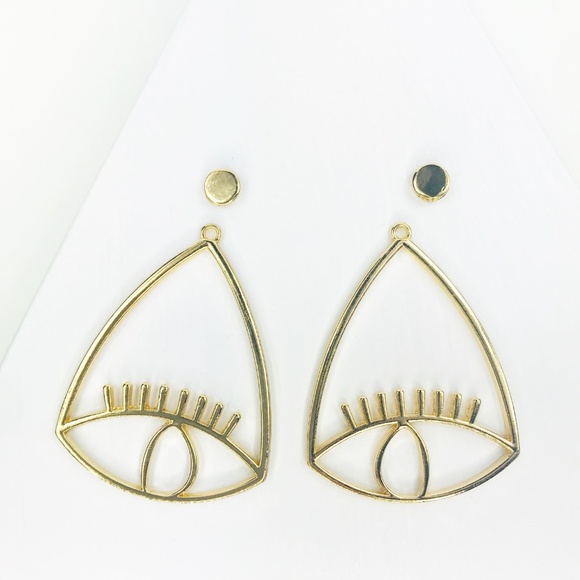 RESTOCKED Evil Eye Gold Drop Earrings - Picture 6 of 8